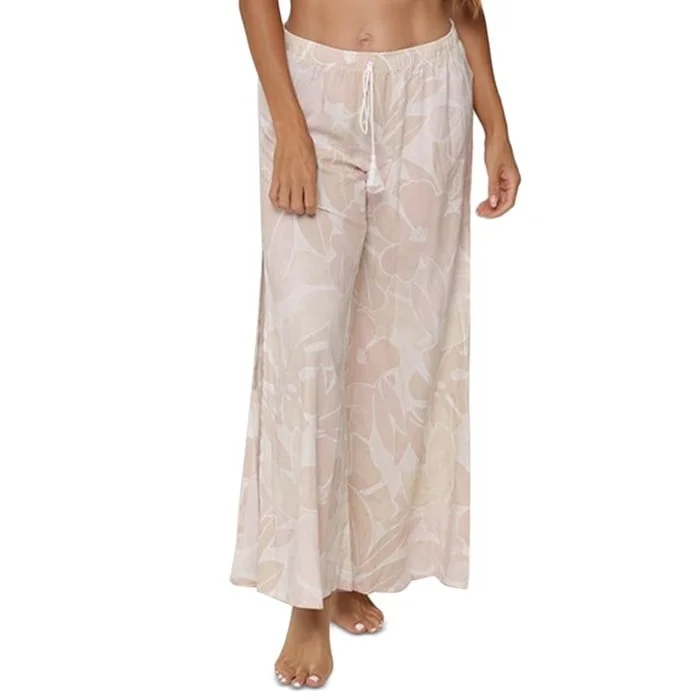 J Valdi Women's Malibu Fly Away Wide Leg Pull On Swim Cover Up Pants Swimsuit Brown Size X-Large