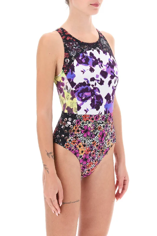 floral print one-piece swimsuit