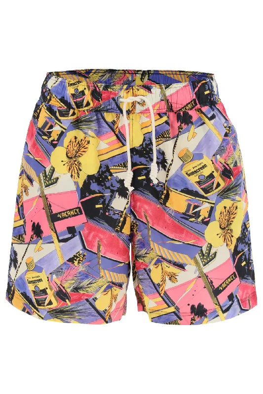 swimtrunks with miami mix print