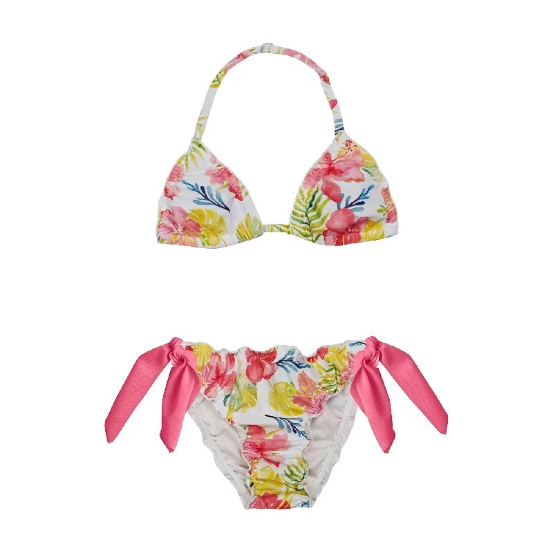 GIRL'S FROU FROU BIKINI YELLOW FLOWERS