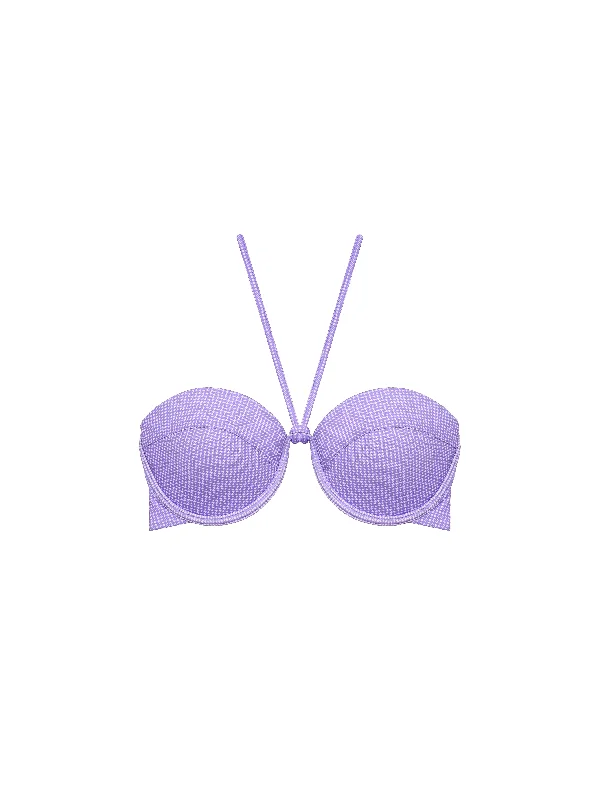 The All Tied Up Halter - Violet (Microcheck)