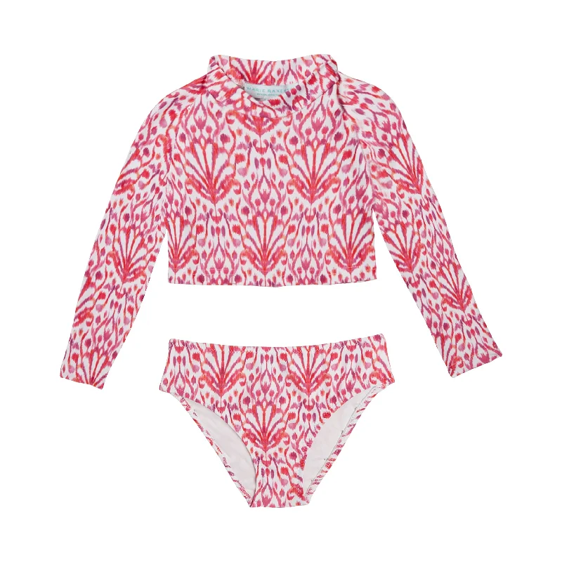 GIRL'S LONG SLEEVE CROP TOP BIKINI IKAT