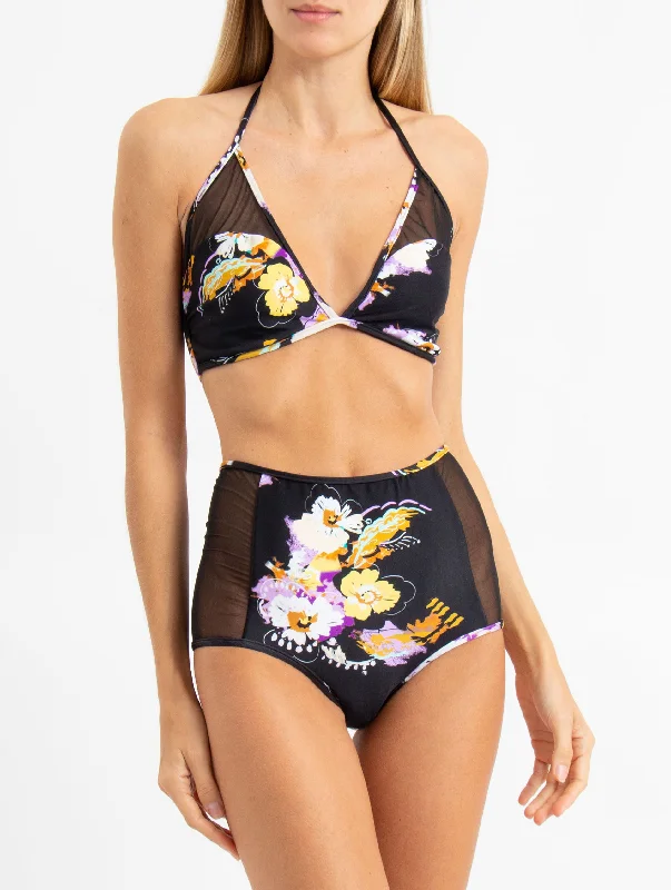 Delphine Hawaii Black high waist bikini Bottom