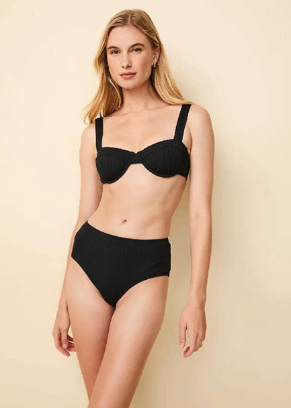 Lilo Ribbed Bikini Top Noir