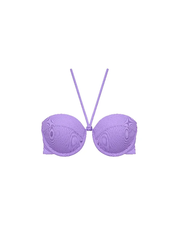 The All Tied Up Halter - Violet (Ribbed)