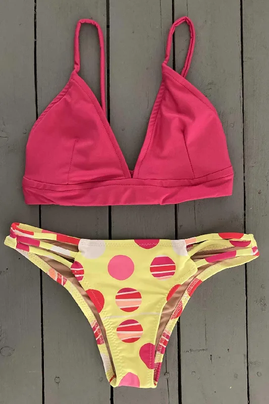 Three String Polka Dot Bikini Bottom