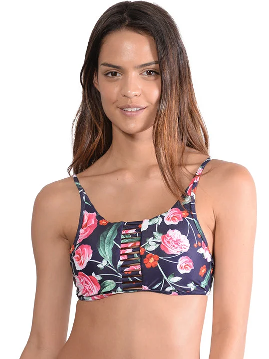 Summer Romance Indigo High Neck Bikini Top