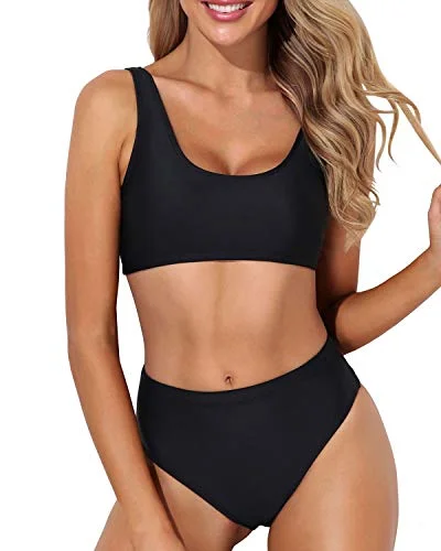 Two Piece Bikini Set For Women Sports Two Piece Bikini For Women-Black