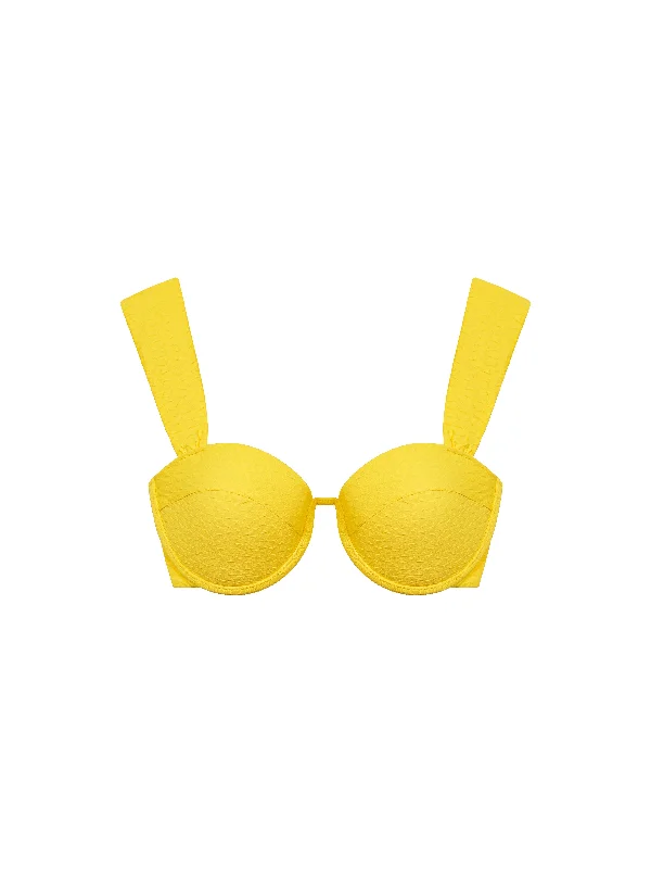 The Modern Bustier Bra - Lemon (Embossed)