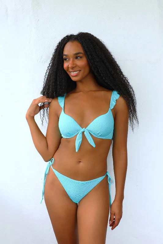 Azure Underwire Bikini Top - Blue Texture