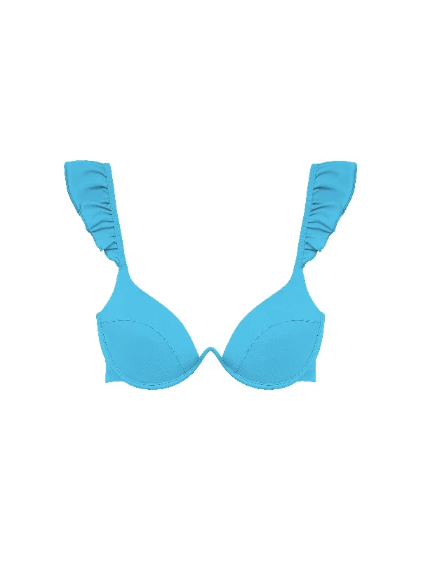 The Ruffle Bra - Aqua