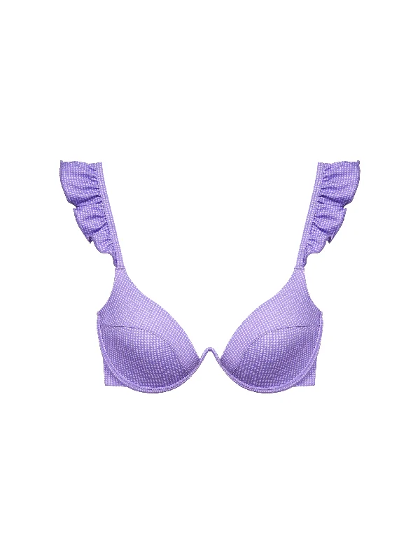 The Ruffle Bra - Violet (Microcheck)