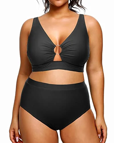 Two Piece Plus Size High Waisted Bikini Sets