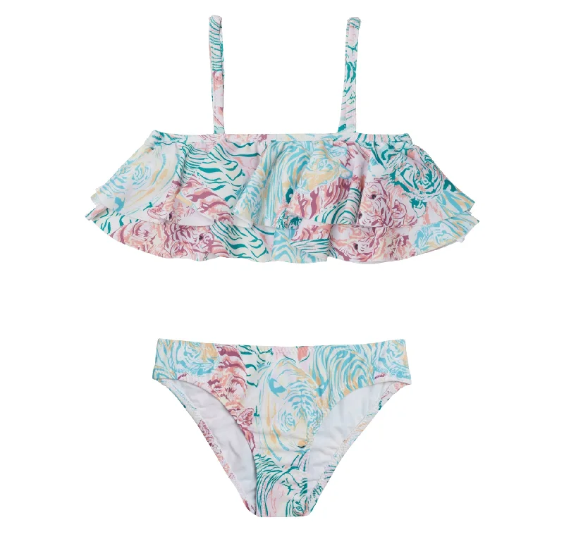 GIRL'S DOUBLE RUFFLED BIKINI ANIMALS