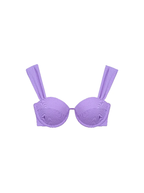 The Modern Bustier Bra - Violet (Ribbed)