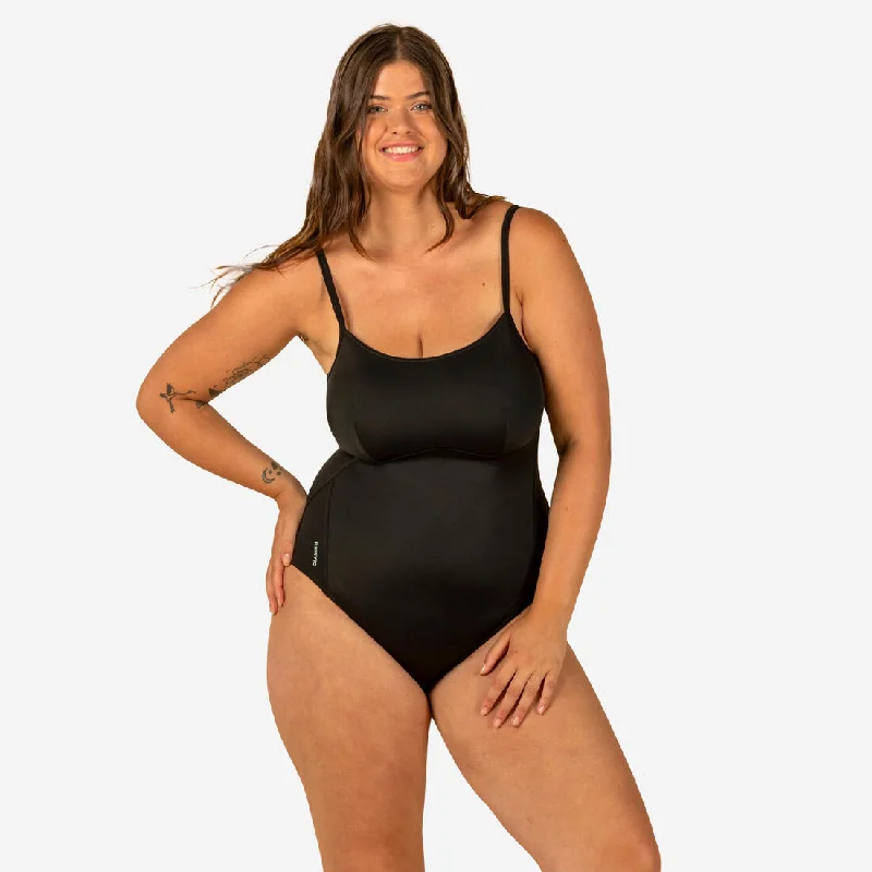 1-piece women's swimsuit CLOE BLACK adjustable X or U shaped back