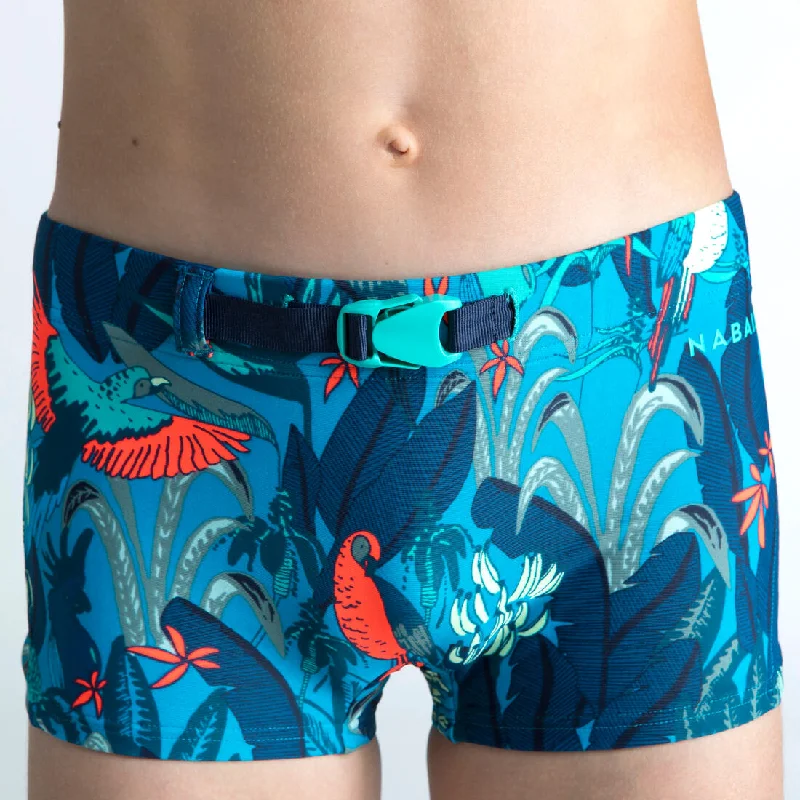 Boy’s swim suit - Boxers 100 Kiblet - All Yuka Turquoise