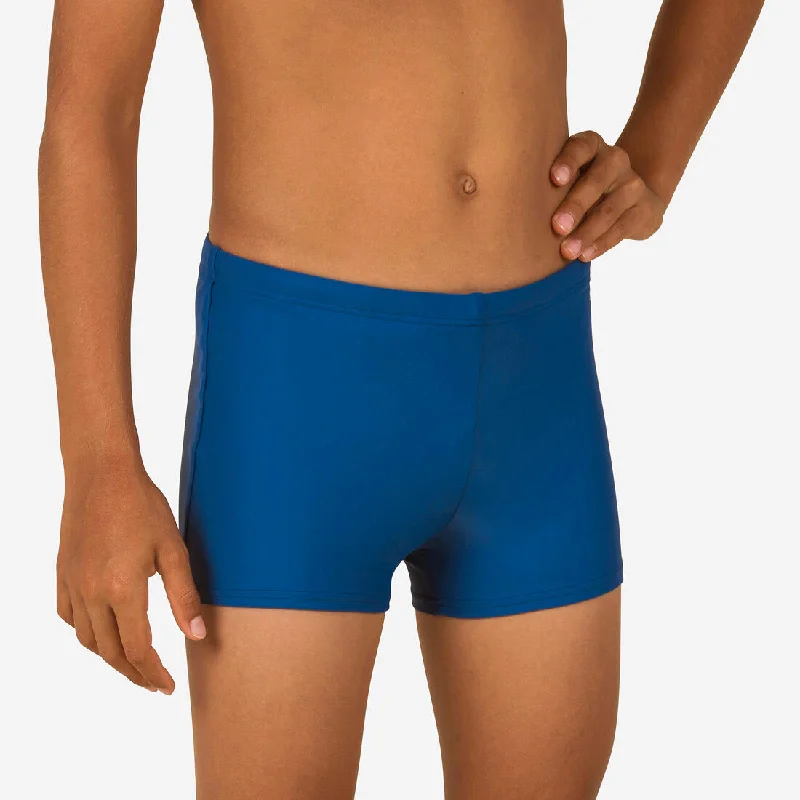 BOYS' SWIMMING BOXER BASIC 100 - BLUE