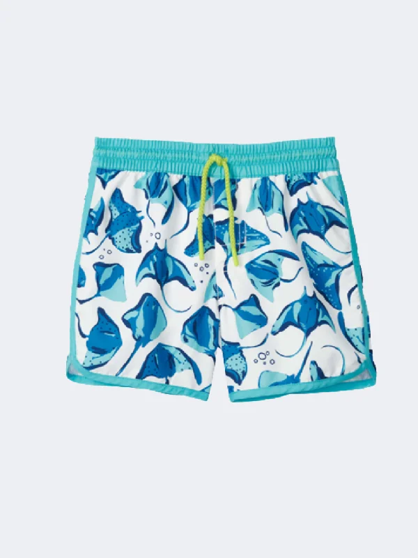 Hatley Painted Sting Rays  Kids-Boys Swim Short White Printed