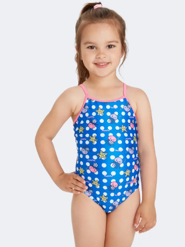 Zoggs Yaroomba Floral  Kids-Girls Swim Monokini  Blue