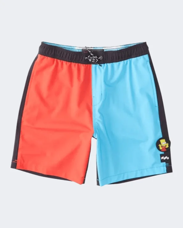 Billabong Simpsons Slingshot Layback Boys Beach Swim Short Blue/Orange/Black