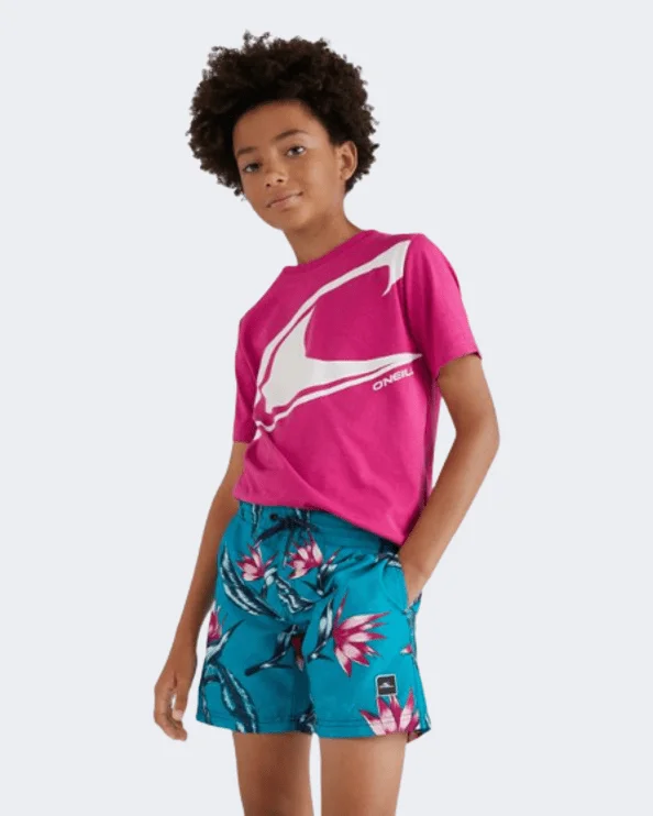 O'Neil Print 13" Boys Swim Short Beach Blue/Pink 4800005-35015