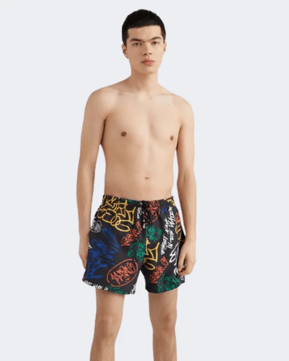 O'Neill Graffiti 15" Men Beach Swim Short Black/Multicolor