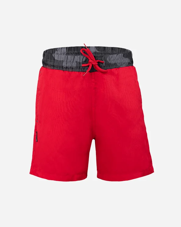 Top Ten Plain Boys Beach Swim Short Red 0060