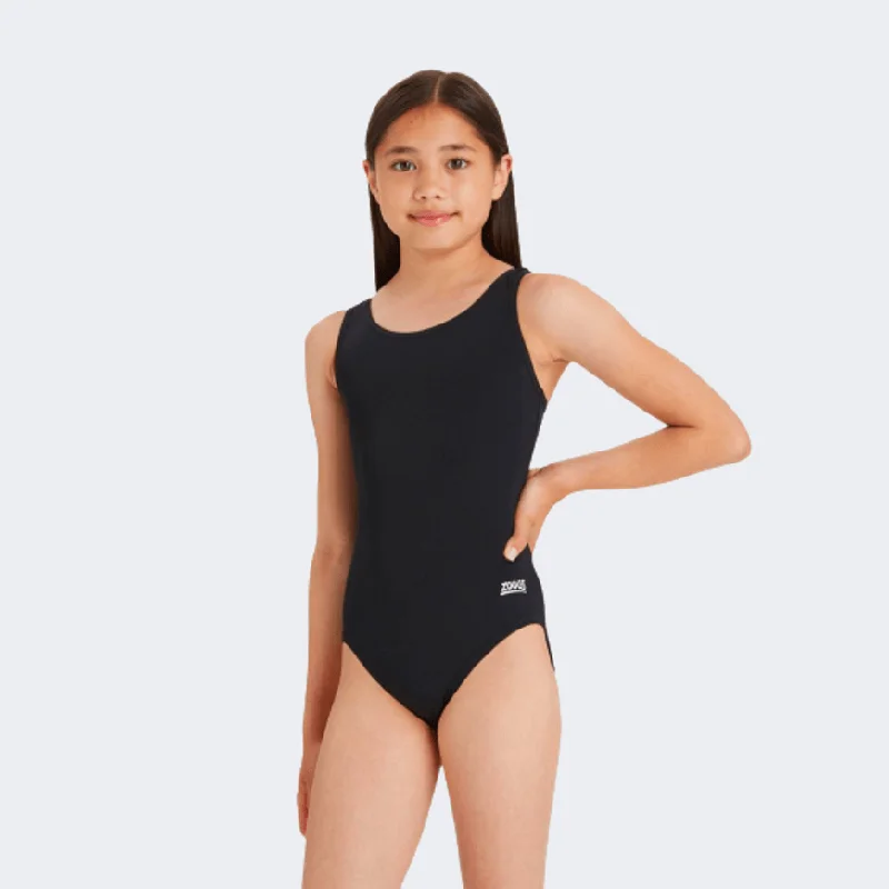 Zoggs Cottesloe Sportsback Girls Swim Monokini Black