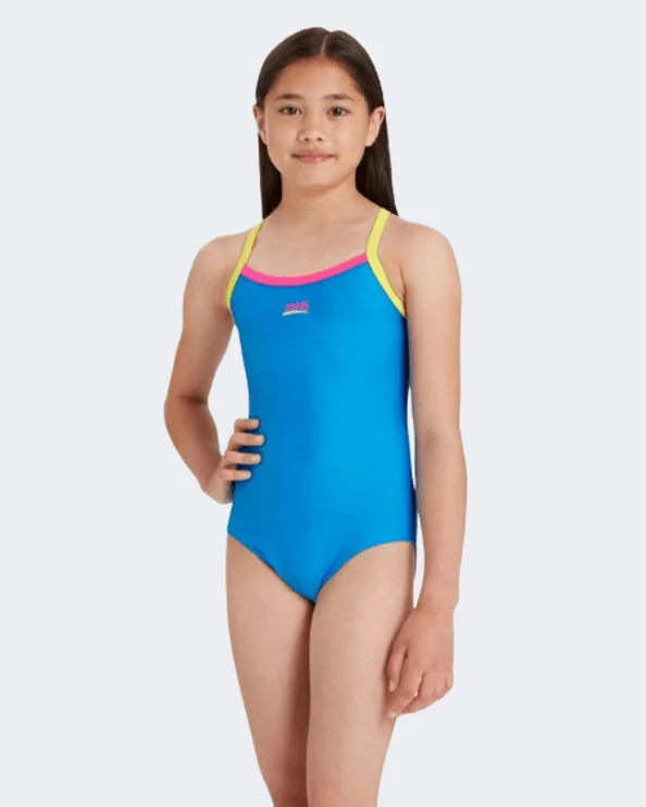 Zoggs Kerrawa Strikeback Girls Swim Monokini Light Blue