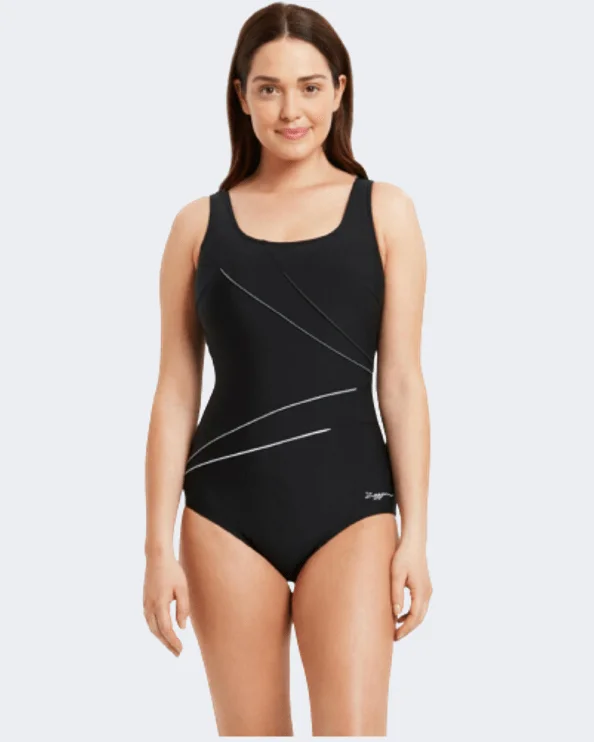 Zoggs Macmasters Scoopback Women Swim Monokini Black/Grey