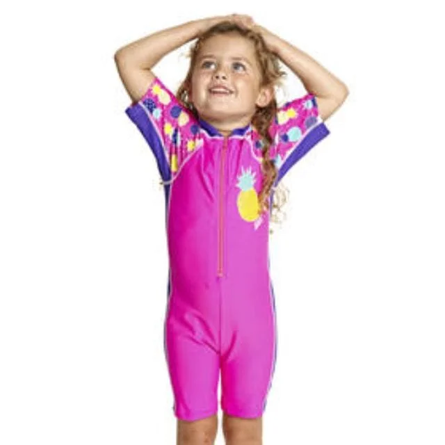 Zoggs Pine Crush All Ln One Girls Swim Monokini Pink 7069201