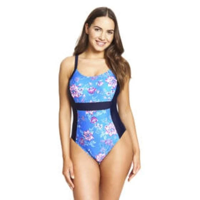 Zoggs Wild Rose Side Panel Women Swim Monokini Multicolor/Navy 1237200